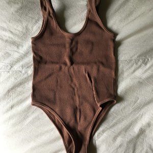 Mauve Ribbed Bodysuit